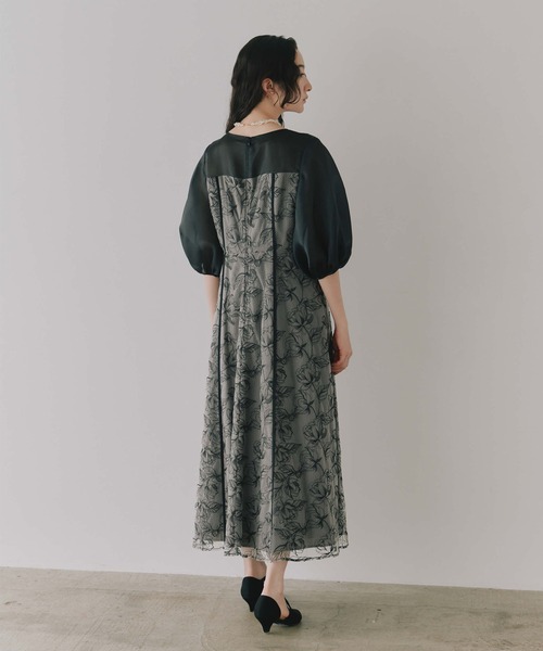 kaene(カエン)の「パイピングレース切り替えドレス【結婚式 二次会 同窓会 成人式 パーティードレス】(ワンピース・レディース・ブラック/ブラウン・S/M)」の10枚目の写真