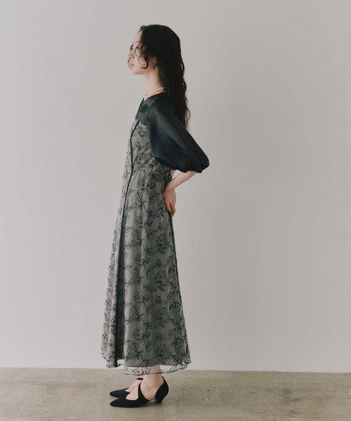 kaene(カエン)の「パイピングレース切り替えドレス【結婚式 二次会 同窓会 成人式 パーティードレス】(ワンピース・レディース・ブラック/ブラウン・S/M)」の9枚目の写真