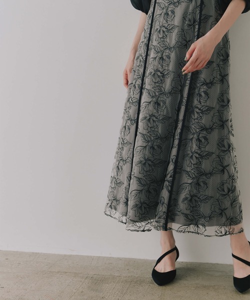 kaene(カエン)の「パイピングレース切り替えドレス【結婚式 二次会 同窓会 成人式 パーティードレス】(ワンピース・レディース・ブラック/ブラウン・S/M)」の15枚目の写真