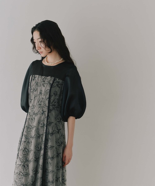 kaene(カエン)の「パイピングレース切り替えドレス【結婚式 二次会 同窓会 成人式 パーティードレス】(ワンピース・レディース・ブラック/ブラウン・S/M)」の11枚目の写真