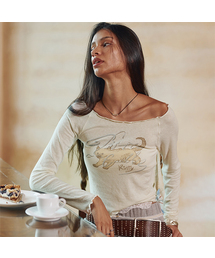 BITTER CELLS | フォグキャット ボートネック ロングスリーブ-アイボリー(Tシャツ/カットソー)