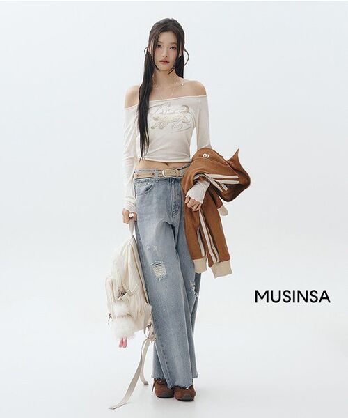 BITTER CELLS（ビターセルズ）の「フォグキャット ボートネック ロングスリーブ-アイボリー（Tシャツ/カットソー・レディース・その他・FREE）」の4枚目の写真