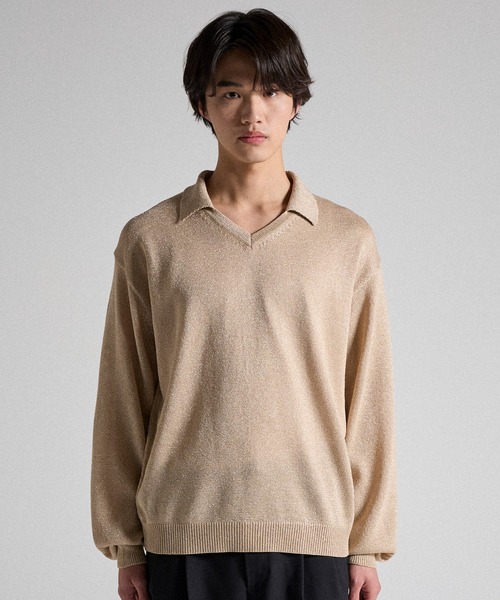 Parts Lab.】Metallic Knit Polo Shirt / メタリックニットポロシャツ