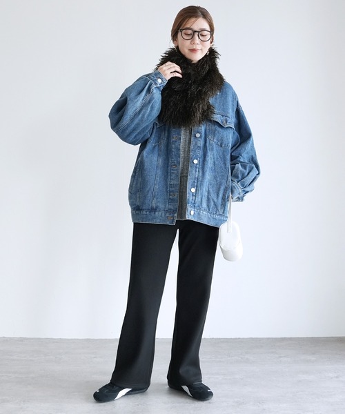 reca（レカ）の「フェイクファーティペット（マフラー・レディース・ダークブラウン/グレイッシュベージュ・ONE SIZE）」の4枚目の写真