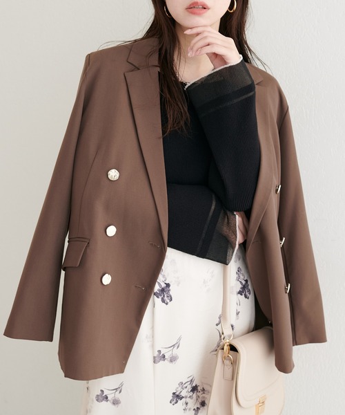 natural couture(ナチュラルクチュール)の「【WEB限定】袖口シアーフレアニット(ニット/セーター・レディース・グレー/オフホワイト/ブラック/ピンク/ミント・FREE)」の7枚目の写真
