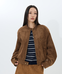 MOAA（モア）の「Suede Track rider (Dark brown)（ライダースジャケット）」