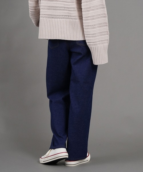 .WORKS(ドットワークス)の「両面起毛デニムワイドパンツ 股下68cm丈(デニムパンツ・レディース・ブラック/ダークグレー/ネイビー/ダークブルー・61/64/67/S-Regular/M-Regular/L-Regular)」の16枚目の写真