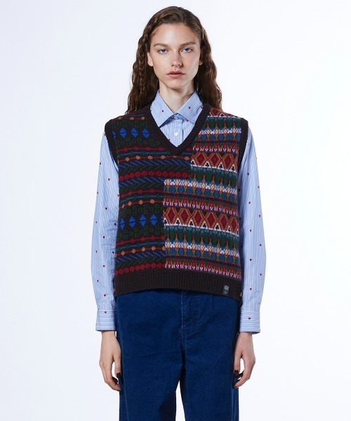 DOUBLE STANDARD CLOTHING（ダブルスタンダードクロージング）の「フェアアイルニットベスト（ベスト・レディース・マルチ・FREE）」の3枚目の写真