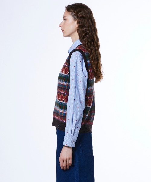 DOUBLE STANDARD CLOTHING（ダブルスタンダードクロージング）の「フェアアイルニットベスト（ベスト・レディース・マルチ・FREE）」の4枚目の写真