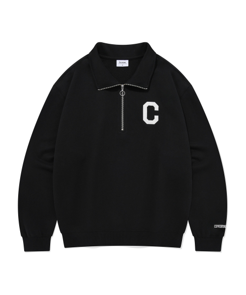 COVERNAT(カバーナット)の「Cロゴハーフジップスウェットブラック(スウェット・レディース・その他・X-SMALL/XX-LARGE/LARGE/X-LARGE)」の1枚目の写真