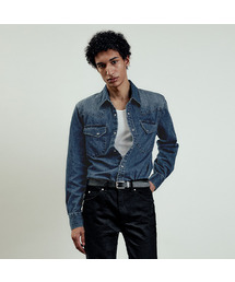 Bad Guy Denim Western Shirt Washed Blue