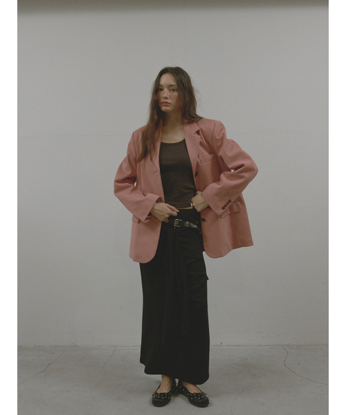 ASURA(アスラ)の「STITCH SUEDE JACKET (PINK)(テーラードジャケット・レディース・その他・F)」の2枚目の写真