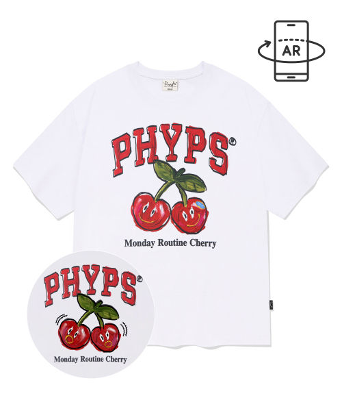 PHYSICAL DEPARTMENT(フィジカル デパートメント)の「モンデイルーチン チェリー 半袖Tシャツ_ホワイト(Tシャツ/カットソー・レディース・その他・LARGE/MEDIUM/SMALL/X-LARGE)」の8枚目の写真
