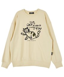 ドゥドゥルキャット オーバーサイズ ドロップショルダー スウェット_バター