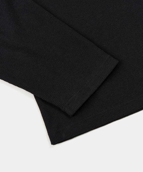 EXCONTAINER(エックスコンテナ)の「ヘンリーネックワッフルロングスリーブ(ブラック)(Tシャツ/カットソー・メンズ・その他・X-LARGE/MEDIUM/LARGE/SMALL)」の4枚目の写真