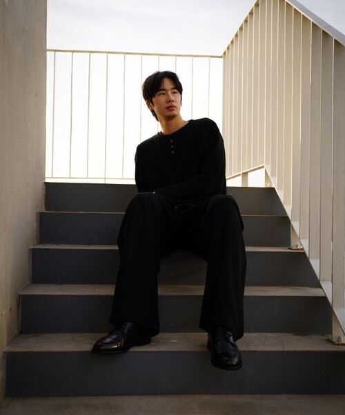EXCONTAINER(エックスコンテナ)の「ヘンリーネックワッフルロングスリーブ(ブラック)(Tシャツ/カットソー・メンズ・その他・X-LARGE/MEDIUM/LARGE/SMALL)」の10枚目の写真