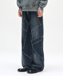 DECET（デケト）の「Pached Rivet Wide Jeans DCPT050DBlueA（デニムパンツ）」