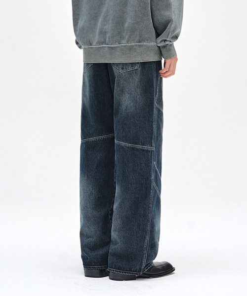 DECET(デケト)の「Pached Rivet Wide Jeans DCPT050DBlueA(デニムパンツ・レディース・その他・26/28/30/32/34)」の4枚目の写真