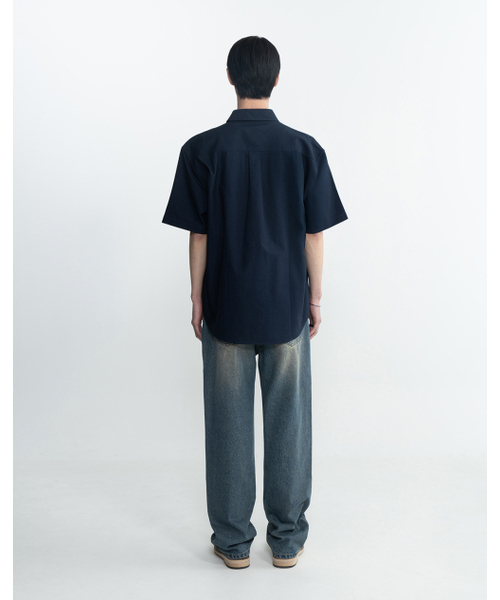 WORK ON BODY OFF（ワークオンボディオフ）の「ノマド オーバーサイズ オックスフォード 半袖シャツ [ネイビー]（シャツ/ブラウス・レディース・ネイビー・X-LARGE/LARGE/MEDIUM）」の8枚目の写真