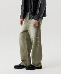 WMC（ダブリューエムシー）の「クリースワイドデニム_オリーブ（デニムパンツ）」