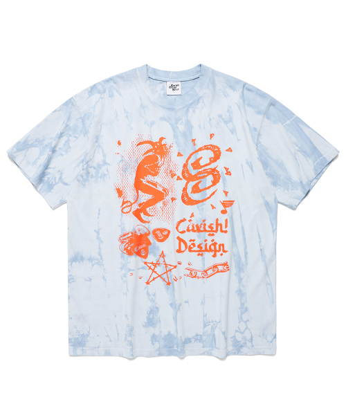 Cavish(カビシ)の「OVERDYED ROAR SS TEE BLUE(CV2EMUT504A)(Tシャツ/カットソー・レディース・ブルー・LARGE/MEDIUM/SMALL/X-LARGE)」の1枚目の写真