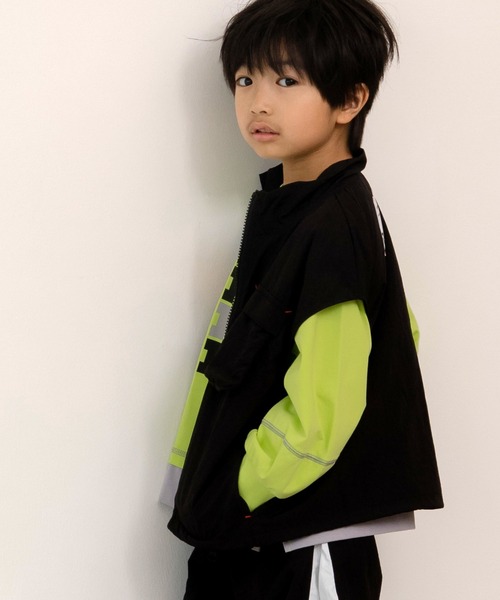 MAKE YOUR DAY（メイクユアデイ）の「ダブルジップナイロンベスト■80～140cm（ベスト・キッズ・ブラック/カーキ・80/90/100/110/120/130/140）」の7枚目の写真
