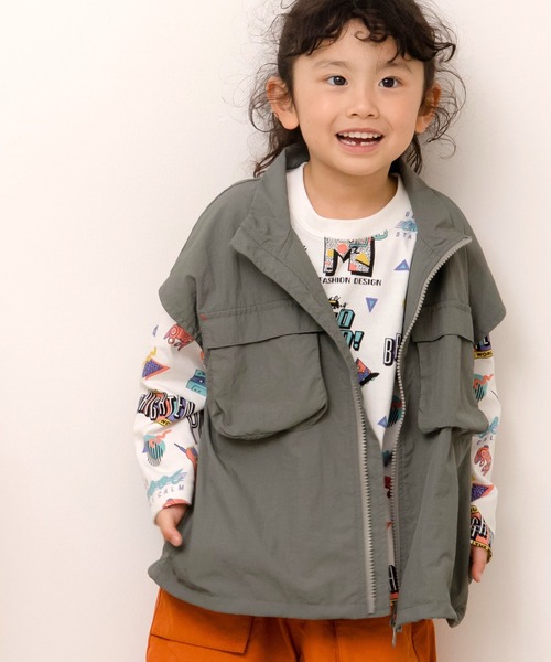 MAKE YOUR DAY（メイクユアデイ）の「ダブルジップナイロンベスト■80～140cm（ベスト・キッズ・ブラック/カーキ・80/90/100/110/120/130/140）」の16枚目の写真