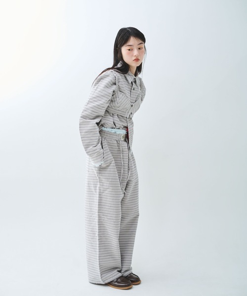 common gull products.(コモンガルプロダクツ)の「駅の吐息図を、シャツとブラに閉じこめる(シャツ/ブラウス・レディース・ネイビー/サックスブルー/グレー系・SMALL/MEDIUM)」の5枚目の写真