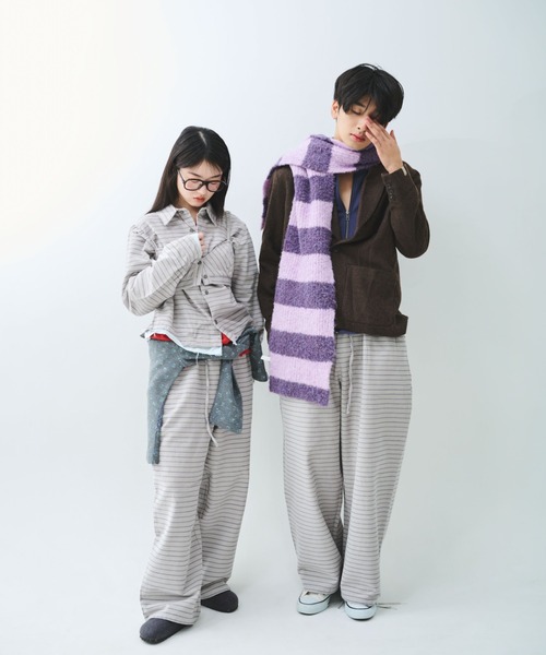 common gull products.(コモンガルプロダクツ)の「駅の吐息図を、シャツとブラに閉じこめる(シャツ/ブラウス・レディース・ネイビー/サックスブルー/グレー系・SMALL/MEDIUM)」の12枚目の写真