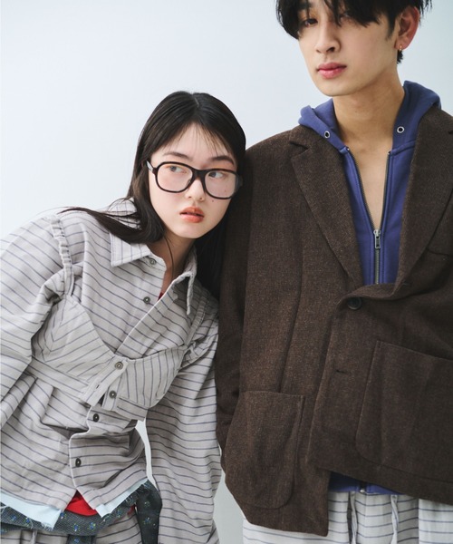 common gull products.(コモンガルプロダクツ)の「駅の吐息図を、シャツとブラに閉じこめる(シャツ/ブラウス・レディース・ネイビー/サックスブルー/グレー系・SMALL/MEDIUM)」の16枚目の写真