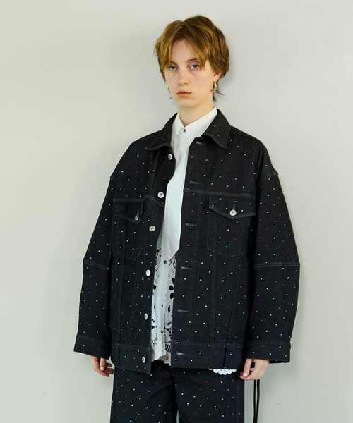 MAISON SPECIAL(メゾンスペシャル)の「2WAY Overstone Denim Jacket/2WAYオーバーストーンデニムジャケット(デニムジャケット・レディース・ネイビー・FREE)」の1枚目の写真