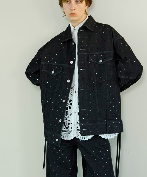 MAISON SPECIAL(メゾンスペシャル)の「2WAY Overstone Denim Jacket/2WAYオーバーストーンデニムジャケット(デニムジャケット・レディース・ネイビー・FREE)」の3枚目の写真