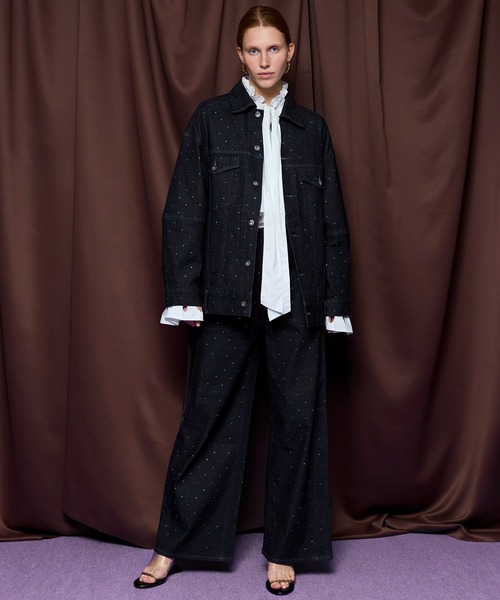 MAISON SPECIAL(メゾンスペシャル)の「2WAY Overstone Denim Jacket/2WAYオーバーストーンデニムジャケット(デニムジャケット・レディース・ネイビー・FREE)」の4枚目の写真