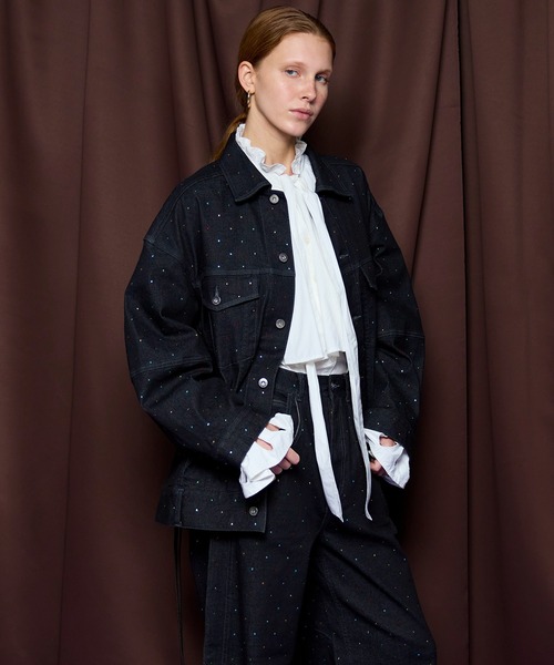 MAISON SPECIAL(メゾンスペシャル)の「2WAY Overstone Denim Jacket/2WAYオーバーストーンデニムジャケット(デニムジャケット・レディース・ネイビー・FREE)」の7枚目の写真