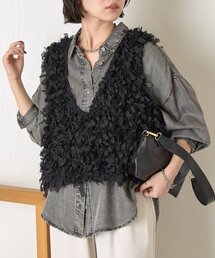 Jena espace merveilleux | 【重ねるだけで主役】リボンフリンジベスト(ベスト)