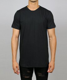 HYPER DENIM（ハイパーデニム）の「ブラックスリットロングTシャツ（Tシャツ/カットソー）」