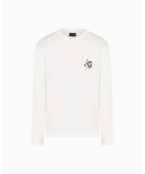 EMPORIO ARMANI（エンポリオアルマーニ）の「【エンポリオ アルマーニ】ASV セーター リヨセル混紡ジャージー（Tシャツ/カットソー・メンズ・ブラック/オフホワイト・MEDIUM/LARGE/SMALL/XX-LARGE/X-LARGE）」の7枚目の写真