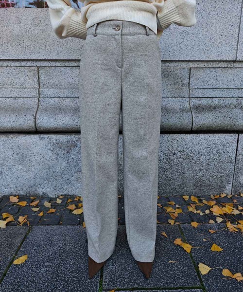 esutoreja（エストレジャ）の「ウールライクセンタープレスパンツ（スラックス・レディース・チャコール/オートミール/ブラック・S/M）」の11枚目の写真