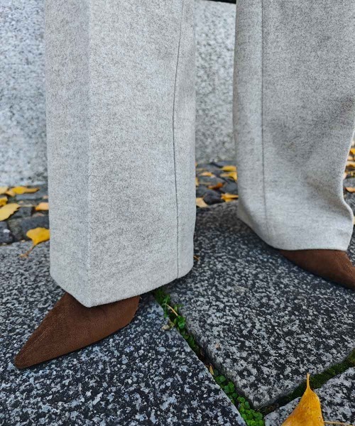 esutoreja（エストレジャ）の「ウールライクセンタープレスパンツ（スラックス・レディース・チャコール/オートミール/ブラック・S/M）」の14枚目の写真