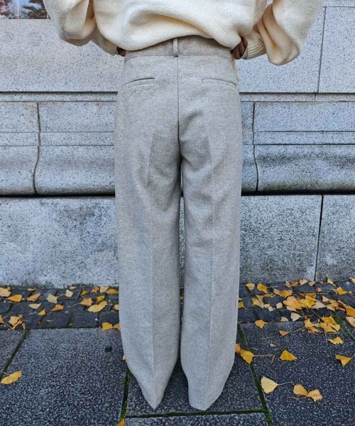 esutoreja（エストレジャ）の「ウールライクセンタープレスパンツ（スラックス・レディース・チャコール/オートミール/ブラック・S/M）」の15枚目の写真