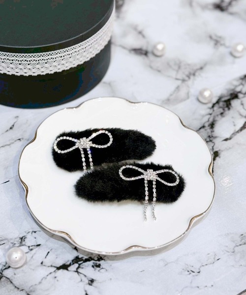 MA*RS（アメーバーマーズ）の「ファークリップ2個SET（バレッタ/ヘアクリップ・レディース・ブラック/ホワイト・FREE）」の2枚目の写真