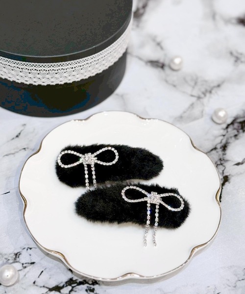 MA*RS（アメーバーマーズ）の「ファークリップ2個SET（バレッタ/ヘアクリップ・レディース・ブラック/ホワイト・FREE）」の4枚目の写真