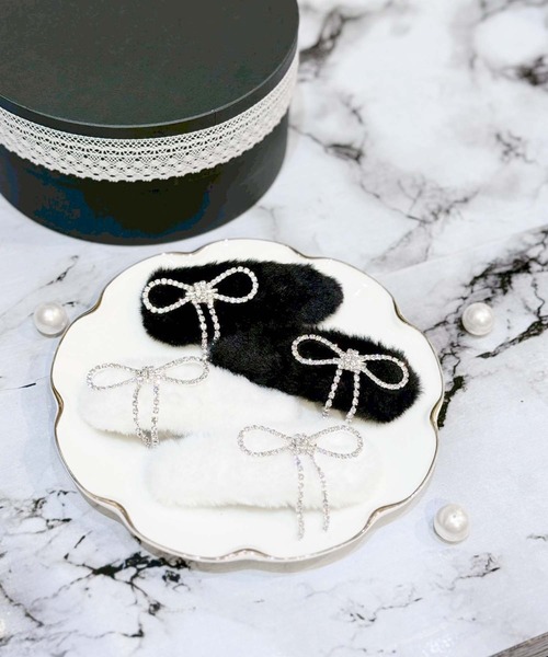 MA*RS（アメーバーマーズ）の「ファークリップ2個SET（バレッタ/ヘアクリップ・レディース・ブラック/ホワイト・FREE）」の5枚目の写真