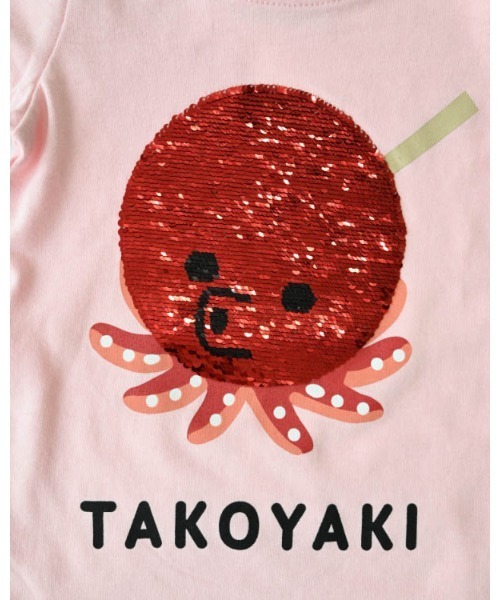 CHEEK ROOM（チークルーム）の「チークルーム スパンコールたこ焼きTシャツ（Tシャツ/カットソー・キッズ・イエロー/ピンク/オフホワイト・90cm/100cm/110cm/120cm/130cm/80ｃｍ）」の12枚目の写真