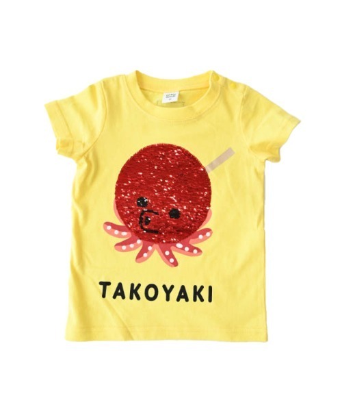 CHEEK ROOM（チークルーム）の「チークルーム スパンコールたこ焼きTシャツ（Tシャツ/カットソー・キッズ・イエロー/ピンク/オフホワイト・90cm/100cm/110cm/120cm/130cm/80ｃｍ）」の14枚目の写真