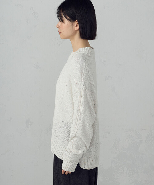 ONIGIRI（オニギリ）の「カラーネップ ニット（ニット/セーター・レディース・ライトグレー/グリーン/オフホワイト/サックスブルー・FREE）」の20枚目の写真