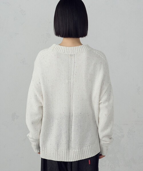 ONIGIRI（オニギリ）の「カラーネップ ニット（ニット/セーター・レディース・ライトグレー/グリーン/オフホワイト/サックスブルー・FREE）」の21枚目の写真