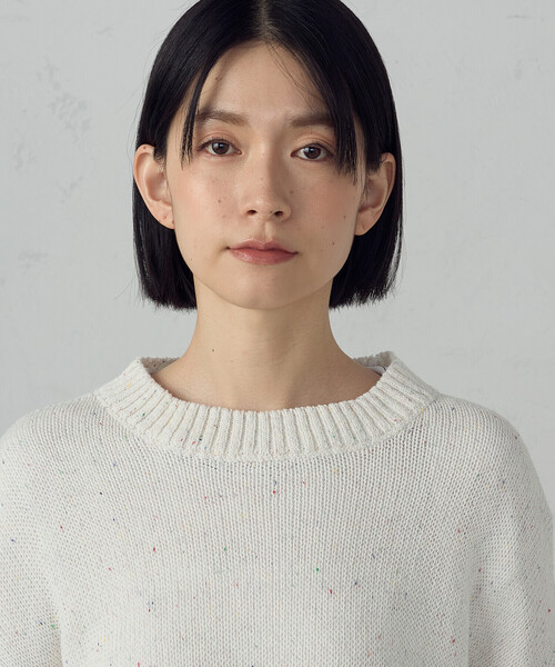 ONIGIRI（オニギリ）の「カラーネップ ニット（ニット/セーター・レディース・ライトグレー/グリーン/オフホワイト/サックスブルー・FREE）」の22枚目の写真