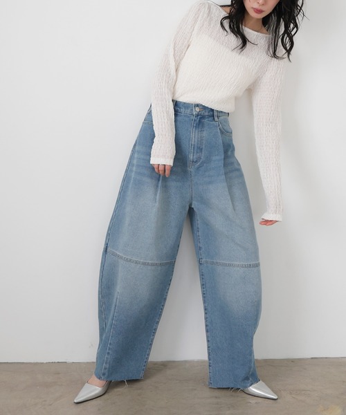 LIAN（リアン）の「コクーンデニムパンツ（デニムパンツ・レディース・ブラック/ブルー/ブルー系その他・SMALL/MEDIUM）」の14枚目の写真