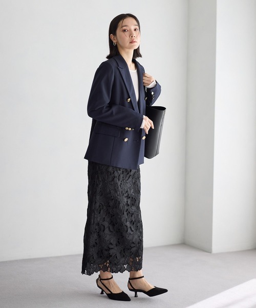 Andemiu（アンデミュウ）の「レースIラインスカート639088（スカート・レディース・ブラック/アイボリー/ピンクベージュ・SMALL/MEDIUM）」の8枚目の写真